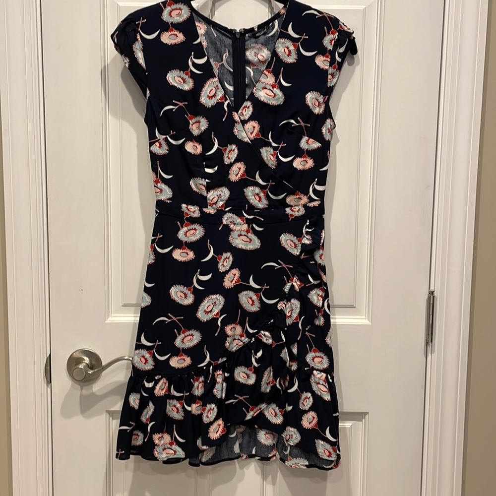 J.Crew Factory faux wrap ruffle dress